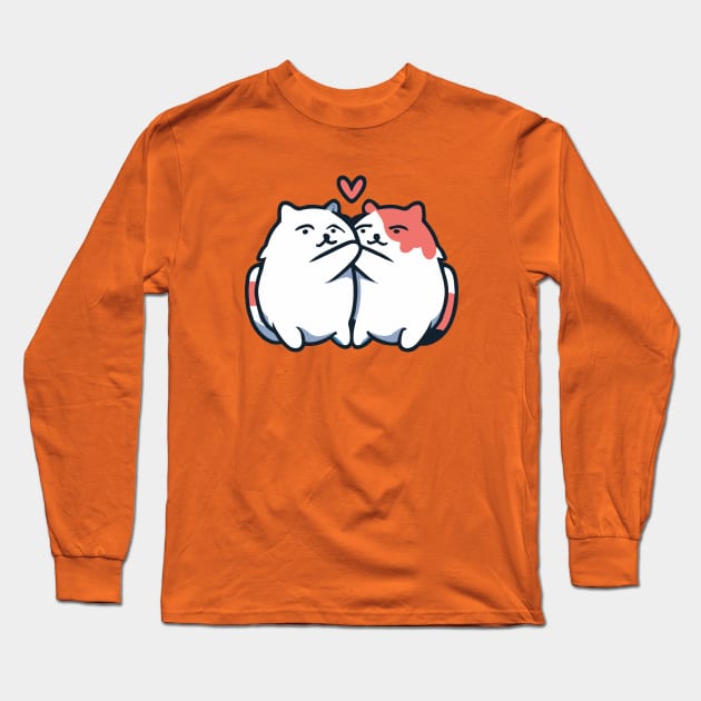 cute cat cartoon kawaii Long Sleeve T-Shirt by Kawaii Bomb